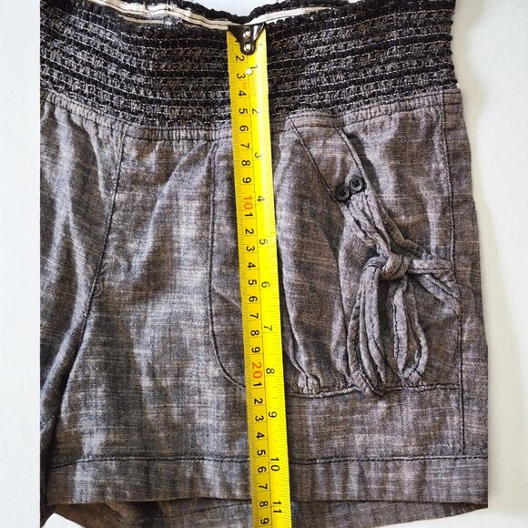 Candie’s Chambray Shorts Sz 9 – Smocked Waist, Front Tie Pockets - Picture 7 of 9